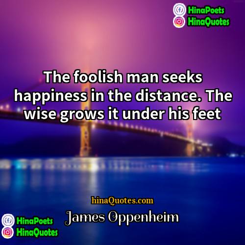 James Oppenheim Quotes | The foolish man seeks happiness in the